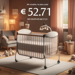DALL·E 2024 05 27 05.02.28 A promotional image for a blog about a baby bassinet from AliExpress. The image should feature the crib with multi function folding height adjustment 1