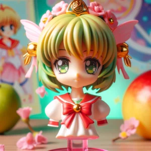 DALL·E 2024 05 28 05.51.19 A vibrant and appealing image showcasing a 20cm anime figure of Card Captor Kinomoto Sakura. The figure should be displayed in a decorative setting wi 1