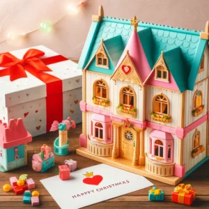 DALL·E 2024 05 31 05.01.42 A colorful and charming image showcasing a family games dollhouse playhouse. The miniature furniture and pretend toys should include princess castles 1
