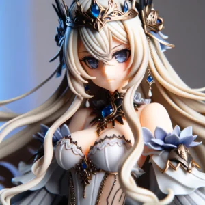 DALL·E 2024 05 31 07.55.49 A detailed and appealing image showcasing the Overlord Albedo Anime Figure Dress Version. The figure should be depicted in an elegant dress with intr 1