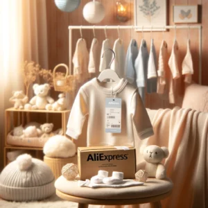 DALL·E 2024 06 02 07.54.14 A cozy baby room with a neatly displayed set of newborn clothes made of pure cotton. The set includes a onesie hat mittens and socks suitable for 1