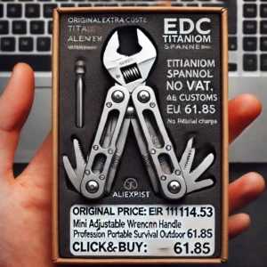 DALL·E 2024 06 19 07.44.16 A high quality image of the EDC Titanium Alloy Mini Adjustable Spanner Wrench Handle Multi tool profession Portable Repair Tools For Survival Outdoor 1