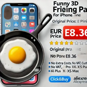 DALL·E 2024 06 20 05.21.30 A high quality image of the Funny 3D Frying Pan Case For iPhone 15 Pro 14 13 Mini 12 Pro Max 11 Pro SE 10 X 7 8 6s Plus XR XS Max. The case should be 1