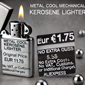 DALL·E 2024 06 20 06.29.10 A high quality image of the Metal Cool Mechanical Kerosene Lighter. This lighter should have a high end personalized design with a creative LED light 1