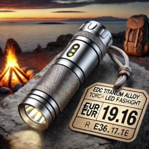 DALL·E 2024 06 20 06.45.34 A high quality image of an EDC Titanium Alloy Torch LED Flashlight designed for outdoor camping use with a sleek and modern design featuring a comp 1