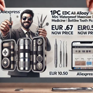 DALL·E 2024 06 23 07.21.01 A professional and eye catching banner image for a blog about a popular AliExpress product the 1PC EDC Tool Portable Titanium Alloy Mini Waterproof W 1