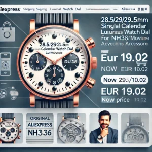 DALL·E 2024 06 23 14.23.06 A professional and eye catching banner image for a blog about a popular AliExpress product the 28.5 29 29.5MM Single Dual Calendar Watch Dial Luminou 1
