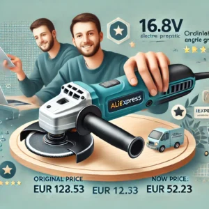 DALL·E 2024 06 23 17.28.39 A professional and eye catching banner image for a blog about a popular AliExpress product the 16.8V Cordless Electric Angle Grinder. The banner incl 1