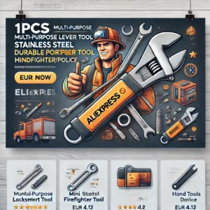 DALL·E 2024 06 23 18.07.00 A professional and eye catching banner image for a blog about a popular AliExpress product the 1PCS Multi Purpose Lever Tool Stainless Steel Durable 33