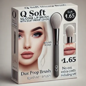 DALL·E 2024 06 26 08.11.50 An image showing the Q Soft Silicone Lip Brush with Dust Proof Cover featuring its round head design. The brush should be displayed with its dust pro 9