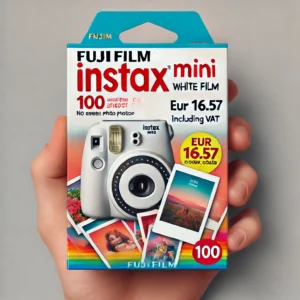 DALL·E 2024 06 26 08.14.36 An image showing Fujifilm Instax Mini Film White Edge 10 100 Sheets of Film Photo Paper for FUJI Instant Photo Camera Mini 12 11 9 8 7s 70. Disp 7