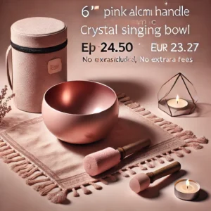 DALL·E 2024 06 28 05.04.24 A serene and calming image showcasing a 6 Pink Alchemy Cosmic Handle Crystal Singing Bowl with its carry case. The setting should evoke a sense of re 21