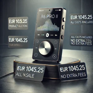 DALL·E 2024 06 28 05.29.52 A sleek and modern image showcasing the HiBy R6 Pro II Android Music Player in an elegant setting. The device should be prominently displayed showing 15