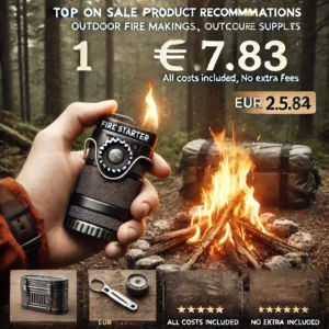 DALL·E 2024 06 28 05.45.58 An image showcasing the 1pc Fire Starter Equipment Outdoor Fire Making Tools Outdoor Barbecue Supplies in a rugged outdoor setting. The fire starter 13