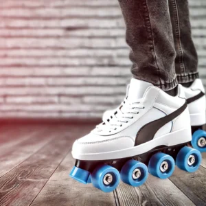 DALL·E 2024 07 09 08.29.03 A high quality image showcasing the Roller Skating Shape Sports Shoes. The shoes should be displayed with their thick soles casual sneaker design an 1
