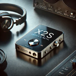 DALL·E 2024 07 09 08.48.11 A high quality image showcasing the XDUOO X2S Lossless Portable Metal HIFI Music Player. The player should be shown with its sleek metal design highl 1