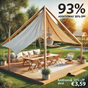 DALL·E 2024 07 13 18.32.51 A versatile outdoor scene featuring a 3M 3M 3M triangle canopy perfect for backyard patio deck garden and outdoor activities. The canopy is shown 9