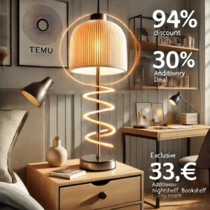 DALL·E 2024 07 13 18.42.42 A stylish and modern scene featuring a spiral table lamp perfect for bedroom office nightstand bookshelf living room and home decoration. The la 6