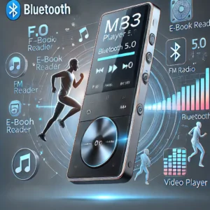 DALL·E 2024 07 20 07.09.20 An illustration of a modern MP3 Player with Bluetooth 5.0 full screen portable Walkman designed for sports and music. The MP3 player is sleek and c 1