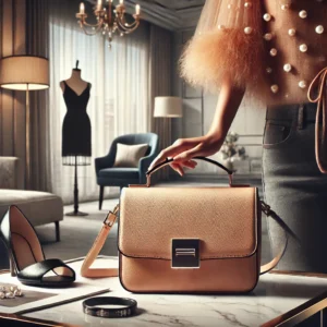 DALL·E 2024 07 23 06.22.12 A stylish and appealing image of a womens elegant fashion shoulder messenger handbag in a fashionable setting. The handbag should be prominently hig 25
