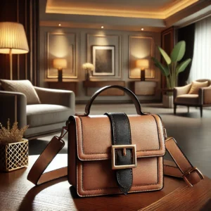 DALL·E 2024 07 23 06.42.08 A stylish and appealing image of a womens designer fashion crossbody bag showcasing its high quality and elegant design. The bag should be prominent 1