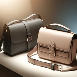 DALL·E 2024 07 24 05.41.04 A stylish and elegant womens shoulder bag and messenger handbag designed for fashion forward ladies. The bag should be trendy and chic displayed on 1