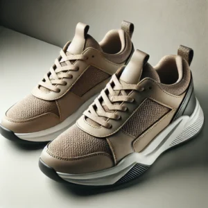 DALL·E 2024 07 24 05.43.47 A pair of stylish low top mens sneakers designed for sports and casual wear. The sneakers should be trendy and modern displayed on a clean minimal 1