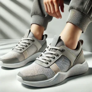 DALL·E 2024 07 25 06.05.15 A sleek modern image of a pair of mens running shoes designed in a breathable light and casual style. The shoes should be lace up with a Korean f 13