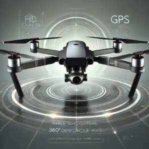 DALL·E 2024 07 25 06.12.02 A sleek professional image of a high tech drone with a three axis gimbal HD camera GPS and 360 degree obstacle avoidance. The drone should look ad 11