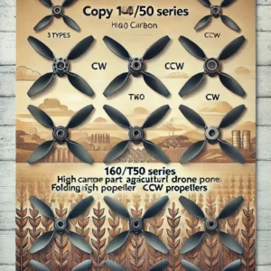 DALL·E 2024 07 25 06.25.28 An image featuring the Copy 3 Types 16Pcs T40 T50 Series Agricultural Drone Part Folding High Carbon Propeller CW CCW Propellers. Display the propelle 7