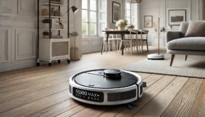 DALL·E 2024 07 28 05.54.22 A high quality visually appealing image of the Roborock Q8 Max Robot Vacuum Cleaner with Auto Empty Dock showcasing its sleek design and advanced f 35