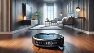 DALL·E 2024 07 28 06.12.39 A high quality visually appealing image of the Robot Vacuum Cleaner ABIR R30 with Auto empty Dock showcasing its sleek design and advanced features 31