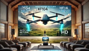 DALL·E 2024 07 28 06.25.00 A high quality visually appealing image of the New screen control KF104 drone showcasing its advanced features like intelligent return ultra long r 25