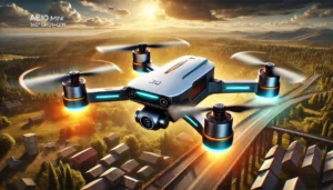 DALL·E 2024 07 28 06.31.27 A high quality visually appealing image of the New Drone AE10 MINI GPS Brushless with 360° Laser Obstacle Avoidance and 8K HD Camera showcasing its 21