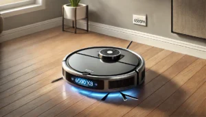 DALL·E 2024 07 28 06.41.16 A high quality visually appealing image of the Robot Vacuum Cleaner ABIR X8 showcasing its sleek design and advanced features like Laser Lidar UV C 17