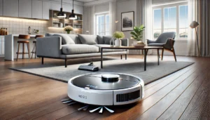 DALL·E 2024 07 28 06.44.29 A high quality visually appealing image of the Laresar Robot Vacuum Cleaner Mop showcasing its sleek design and advanced features like 6000Pa suctio 15