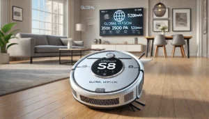 DALL·E 2024 07 28 06.50.11 A high quality visually appealing image of the Global Version Arnagar S8 Robot Vacuum Cleaner showcasing its sleek design and advanced features like 11