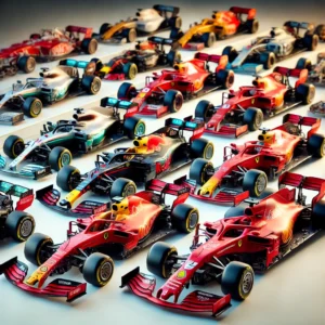 DALL·E 2024 07 29 06.51.23 An image of the Bburago 1 43 Mercedes W14 Red Bull RB19 Ferrari SF23 Alpine A523 Alfa C43 F1 Model Formula Car Static Simulation Diecast Racing models 15