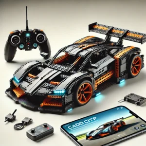 DALL·E 2024 07 29 09.33.30 An image of the Cada City APP Programming Remote Control Sports Car Model Building Blocks RC Racing Car Bricks. Display the assembled car model promin 1