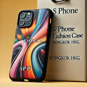 DALL·E 2024 07 29 18.19.12 An image depicting a fashionable phone case highlighting its sleek design and vibrant colors. The background should be simple and neutral to keep the 1