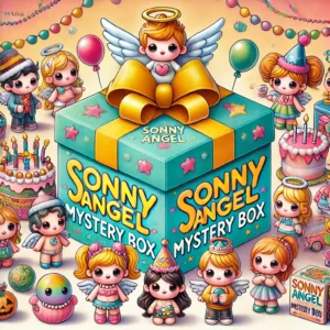 DALL·E 2024 07 31 09.22.00 A detailed vibrant illustration of a Sonny Angel mystery box with various collectible figurines around it. The setting should be bright and playful 25