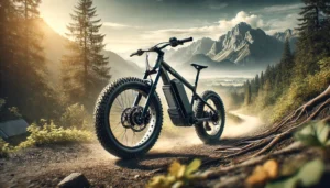 DALL·E 2024 08 01 17.12.57 A dynamic outdoor scene featuring the Shengmilo MX05 Electric Bike with a 1000W Bafang motor. The e bike is shown in action on a trail highlighting i 1