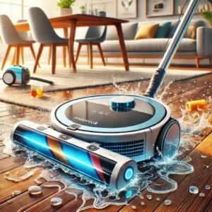 DALL·E 2024 08 02 08.25.27 A detailed and vibrant image of a Roborock Dyad Pro Wireless Wet and Dry Smart Vacuum Cleaner in a modern home setting. The vacuum cleaner should be d 27