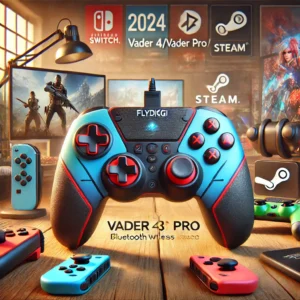 DALL·E 2024 08 03 06.24.40 A detailed and vibrant image of the 2024 New Flydigi VADER 4PRO VADER 3 VADER 3 PRO Bluetooth Wireless Gamepad. The gamepad should be depicted in a mo 15