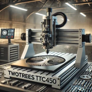 DALL·E 2024 08 04 06.19.02 A sleek and powerful CNC router milling machine in action engraving and cutting various materials like metal acrylic and wood. The image should sho 1