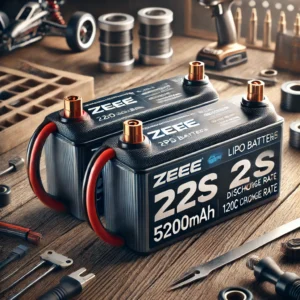 DALL·E 2024 08 04 06.28.08 A pair of high quality Zeee 2S Lipo Batteries with 5200mAh capacity and 120C discharge rate designed for RC cars boats FPV drones and other RC mod 25