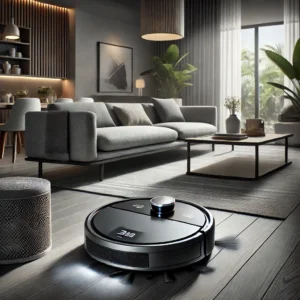 DALL·E 2024 08 04 07.03.50 A sleek and modern XIAOMI MIJIA Self Cleaning Robot Vacuum Cleaner Mop 2 C101 in action cleaning a contemporary living room. The image should showcas 5