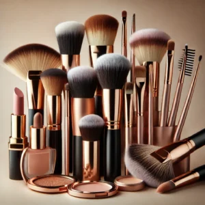 DALL·E 2024 08 06 06.23.59 A high quality image of a set of makeup brushes including powder foundation concealer blusher bronzer eye shadow eyebrow eyeliner and sculpti 23
