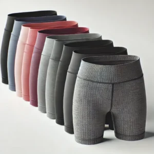 DALL·E 2024 08 06 06.32.35 A high quality image of womens seamless workout shorts made from spandex ideal for yoga and fitness. The shorts should be shown in various colors an 17