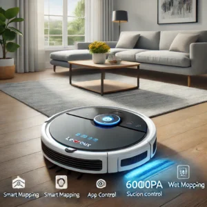 DALL·E 2024 08 07 07.03.37 A high quality image of the LIECTROUX LILIN C30B Robot Vacuum Cleaner. The image should show the vacuum cleaner in a modern home setting highlighting 15